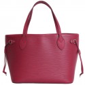 Sac "Neverfull" avec sa pochette LOUIS VUITTON cuir épi fuchsia