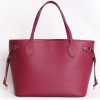 "Neverfull" bag with its LOUIS VUITTON epi fuchsia leather pouch