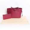 "Neverfull" bag with its LOUIS VUITTON epi fuchsia leather pouch