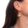 Nails Marguerite of Valois glass block and leaf earrings gold