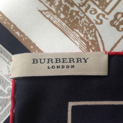 Foulard BURBERRY noir à bordure rouge en soie