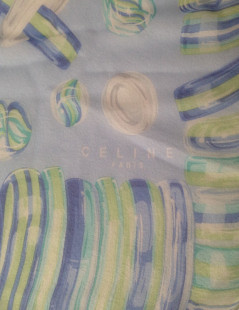 CELINE sly blue silk scarf