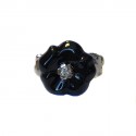 Ring CHANEL Camellia diamond, white gold and ceramic T54