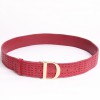 Ceinture CHRISTIAN DIOR T 95 cuir tressé rouge