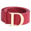 Ceinture CHRISTIAN DIOR T 95 cuir tressé rouge