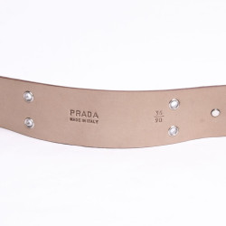 Ceinture PRADA  T 90 cuir turquoise, crocodile et lézard