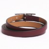 Bracelet "Hapi 3" HERMES en cuir bordeaux