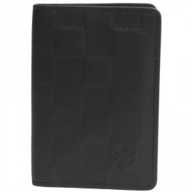 Black infinite checkerboard leather LOUIS VUITTON pocket organizer