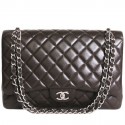 Maxi Jumbo CHANEL caviar Brown jewelry leather bag money