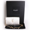 YVES SAINT LAURENT gold lame grained leather pouch bag