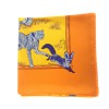 Square of silk HERMES yellow "feline tenderness"