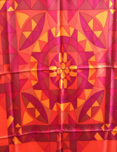 HERMES 'Psyché' multicolor silk large square scarf