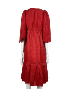 Dress coat LANVIN t 36 red silk