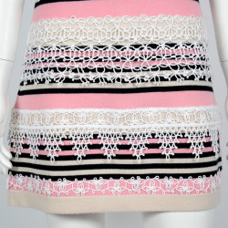 Robe CHANEL en cachemire et crochet T38