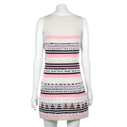 Robe CHANEL T38 cachemire et crochet blanc 