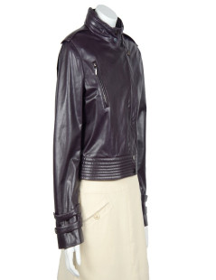 BARBARA BUI purple leather jacket