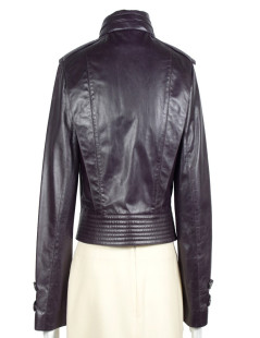 BARBARA BUI purple leather jacket