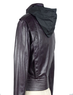 BARBARA BUI purple leather jacket