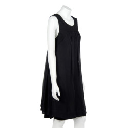 Robe t40 CHANEL sans manche en mousseline noire