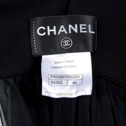 Robe t40 CHANEL sans manche en mousseline noire