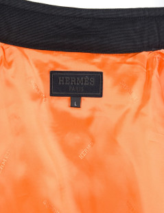 HERMES Black canvas parka size L