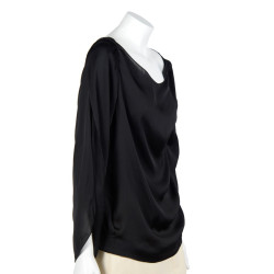 Top RALPH LAUREN soie noire T12