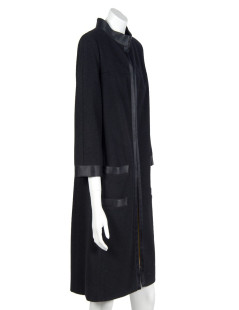 Coat wool and black silk CHANEL T 38