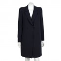 Manteau CHANEL T 38 demi saison en laine froide bleu marine 