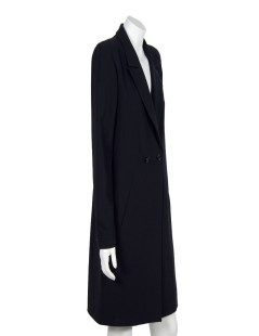 Coat CHANEL T 38 half season in wool Navy cold blue