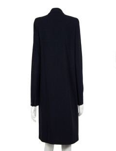 Coat CHANEL T 38 half season in wool Navy cold blue