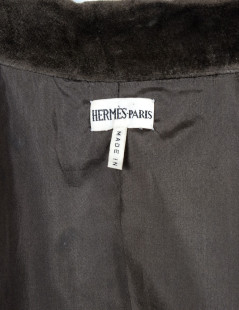 HERMES T42 (pecarie) leather jacket bronze