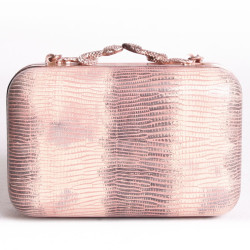 Pochette HOUSE OF HARLOW 1960 en reptile rose et gris