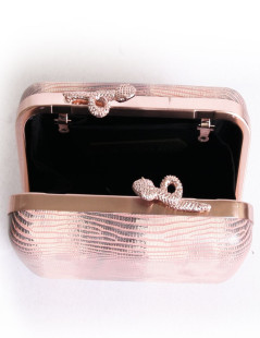 Pochette HOUSE OF HARLOW 1960 en reptile rose et gris