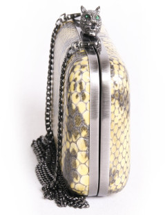 Pochette HOUSE OF HARLOW 1960 serpent jaune et noir