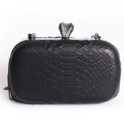 Pochette HOUSE OF HARLOW  1960 en python noir