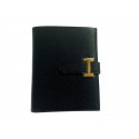 Compact HERMES Bearn wallet in black calf epsom