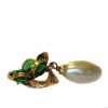 Clips floweret Marguerite of Valois Emerald glass and Pearl oval Pearl