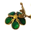 Clips floweret Marguerite of Valois Emerald glass and Pearl oval Pearl