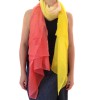 HERMES feather stole "New libris" yellow gradient Pink Cashmere and silk