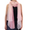 Scarf HERMES pale pink cashmere and silk