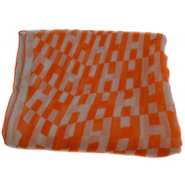 HERMES silk scarf orange