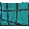 Foulard HERMES mousseline de soie bleue à reflets verts motif bolduc