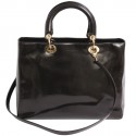 Bag Lady Dior CHRISTIAN DIOR patent leather dark brown