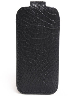 BALMAIN black alligator leather case