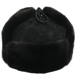 Unsigned Chapka In suede and black mink fur