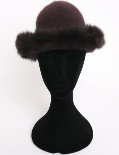 Bob in angora and fur brown hat