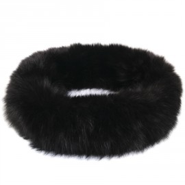 In black fox fur collar