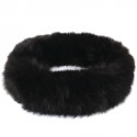 In black fox fur collar