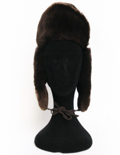 Unsigned Chapka in brown suede and fur