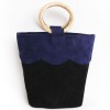 HERVÉ MASSON vintage black and Blue Suede bucket bag